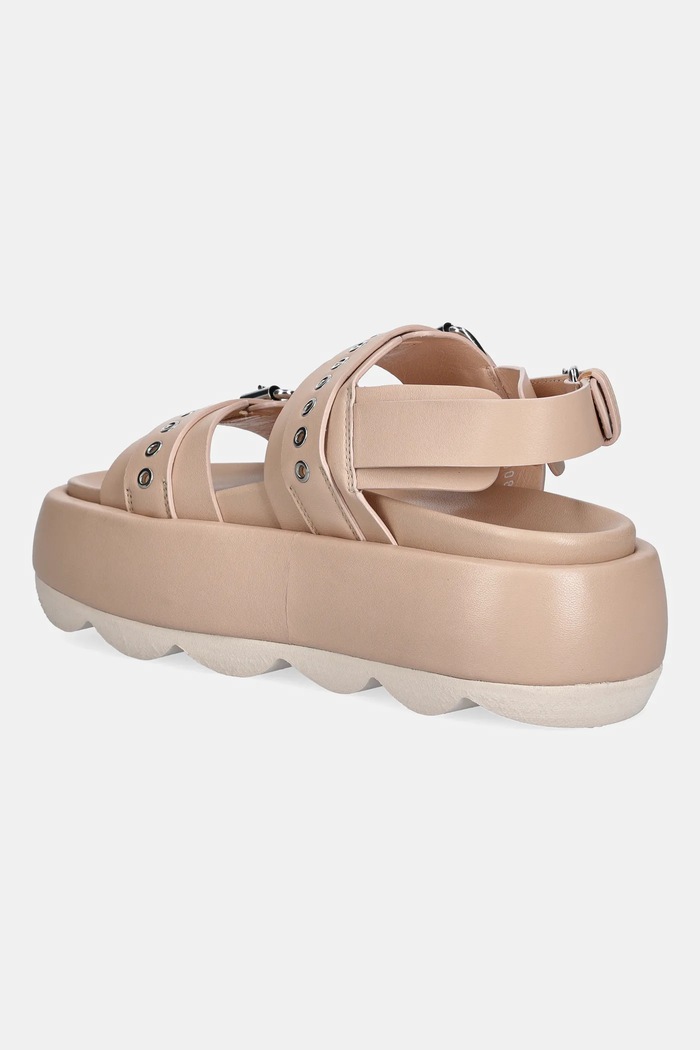 Boty Kožené sandály AGL Gwendoline Sporty D690008PHSOFTY0551 béžová