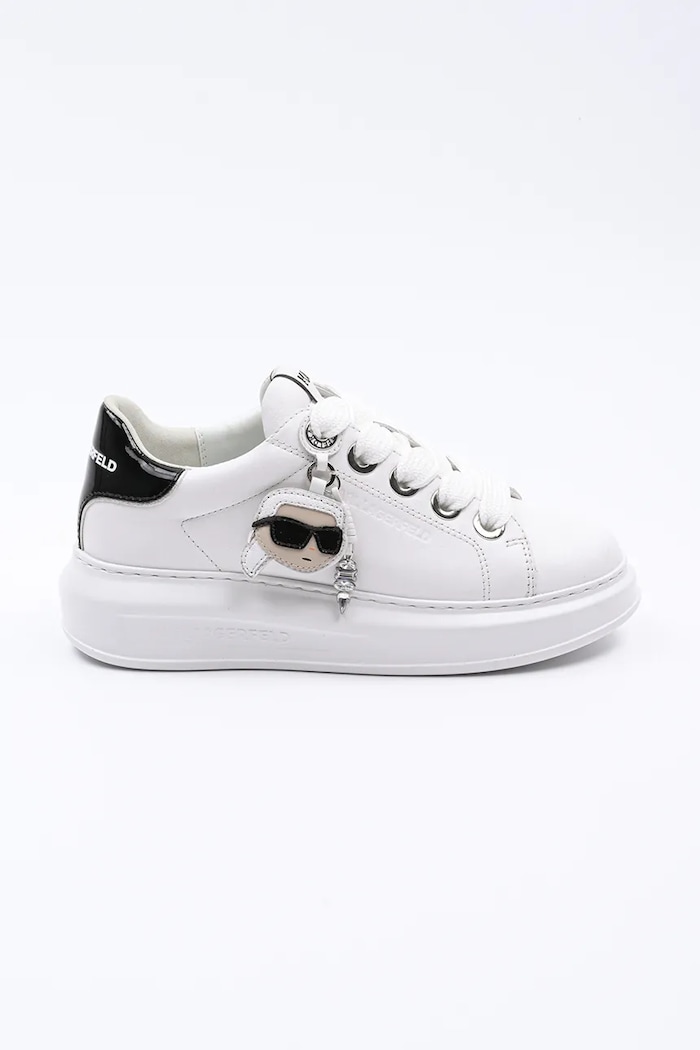 Kožené tenisky Karl Lagerfeld KAPRI platforma bílá KL62576T.011