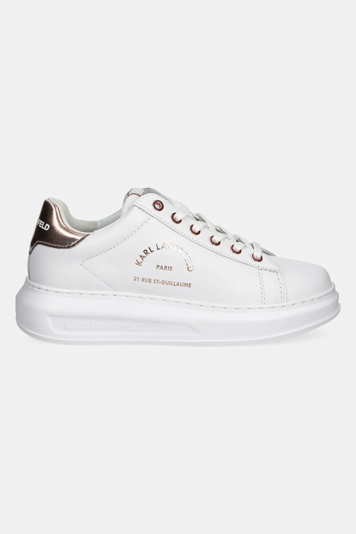 Usnjene superge Karl Lagerfeld KAPRI KL62538K.01P bela SS25