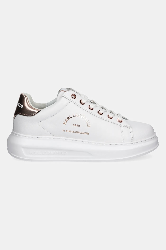 Usnjene superge Karl Lagerfeld KAPRI KL62538K.01P bela SS25