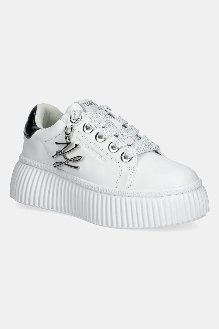 Karl Lagerfeld sneakers din piele KREEPER LO platformă alb KL42376A.011