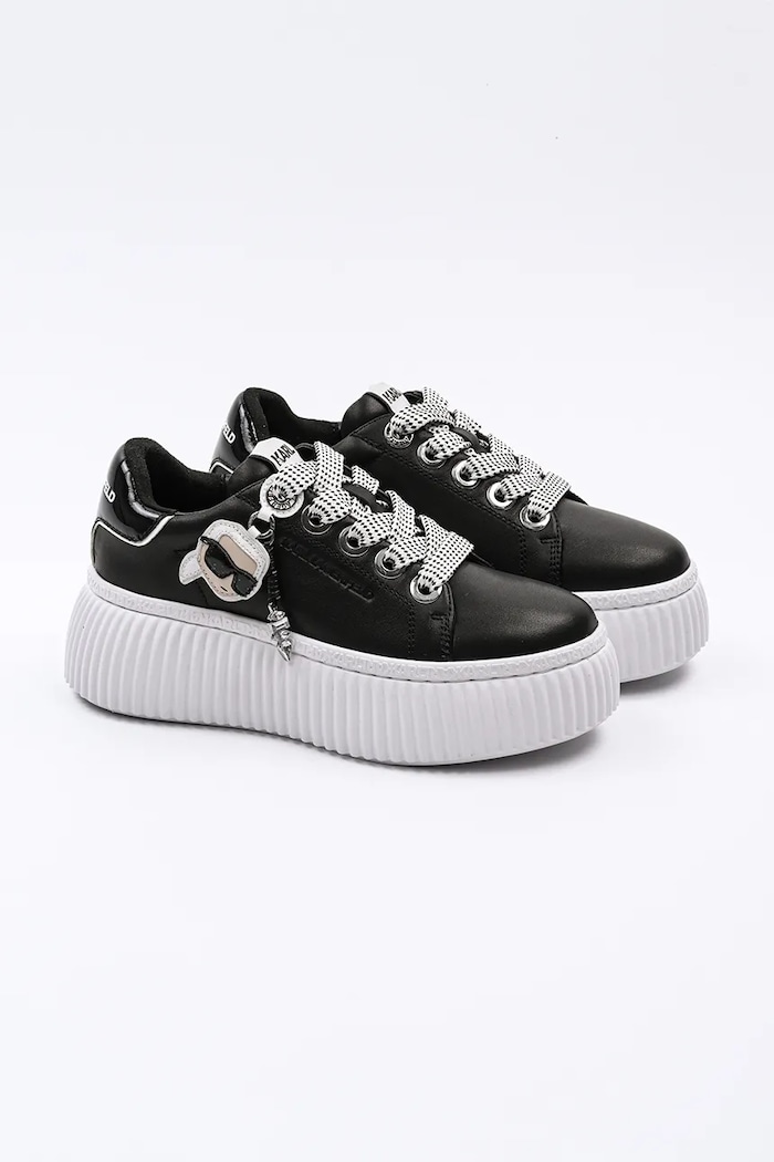 Karl Lagerfeld bőr sportcipő KREEPER LO NFT KL42376T.000 fekete SS25