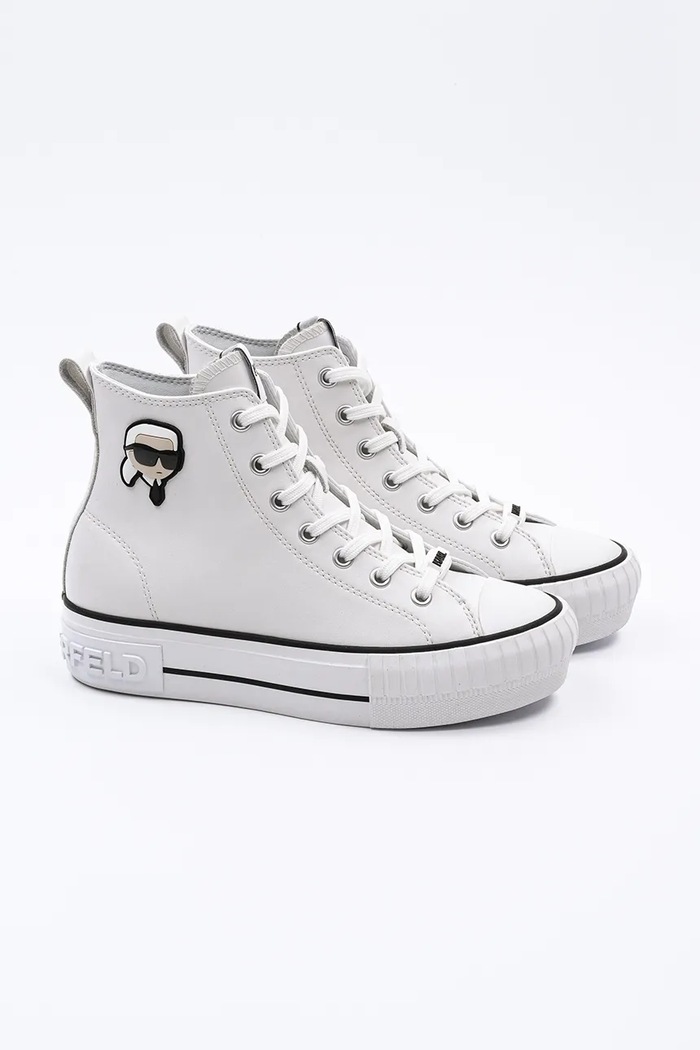 Kožené kecky Karl Lagerfeld KAMPUS MAX NFT KL60445T.011 bílá SS25