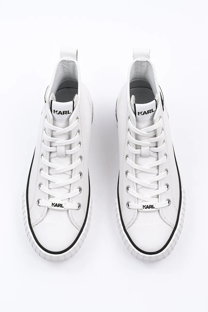 Boty Kožené kecky Karl Lagerfeld KAMPUS MAX NFT KL60445T.011 bílá