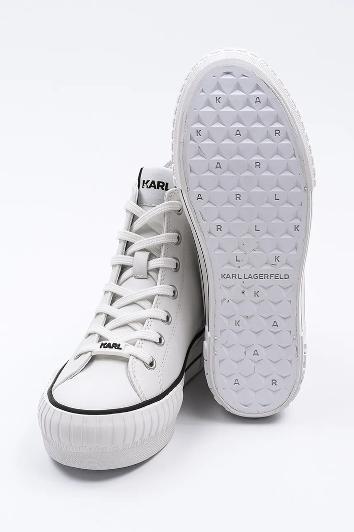 Kožené kecky Karl Lagerfeld KAMPUS MAX NFT KL60445T.011 bílá