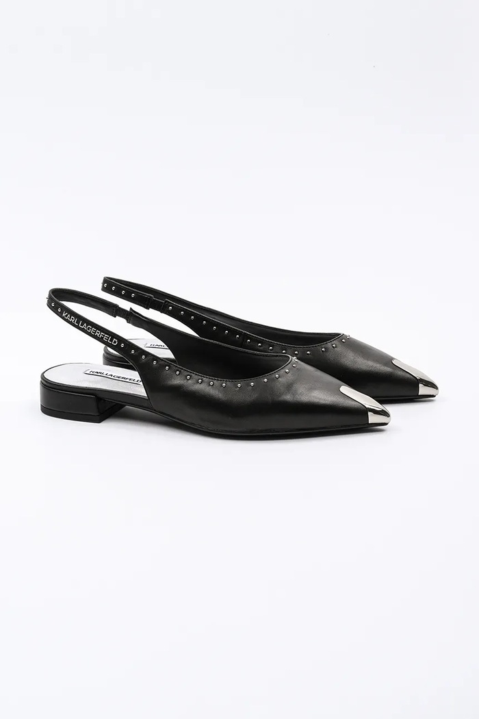 Karl Lagerfeld baleriny skórzane KERRIE KL40151.000 czarny SS25