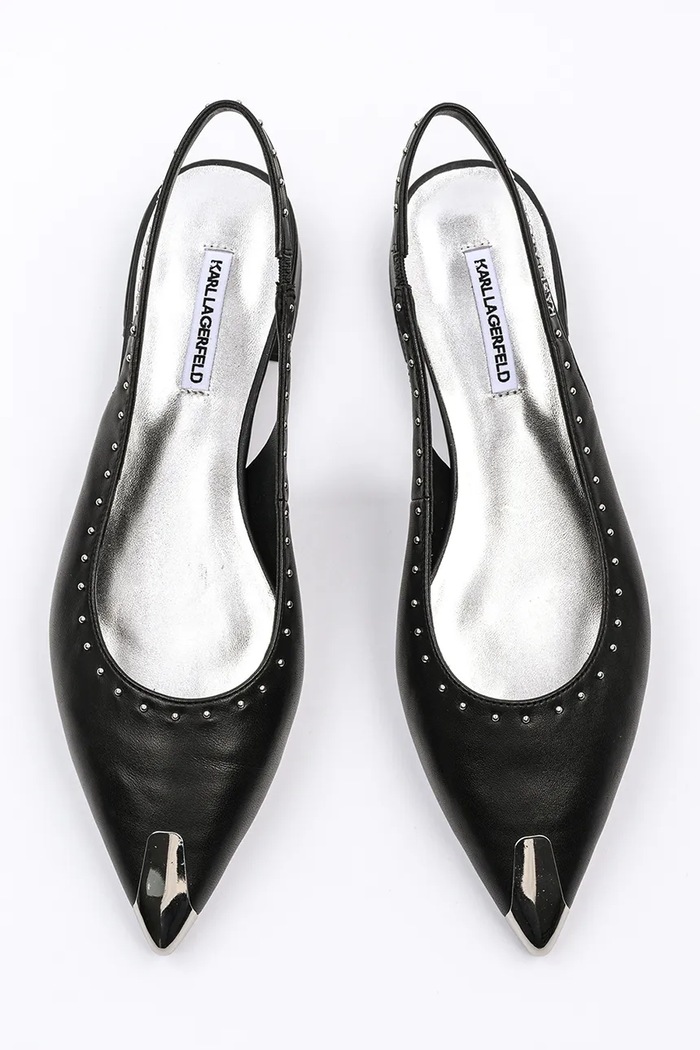 Karl Lagerfeld baleriny skórzane KERRIE czarny KL40151.000