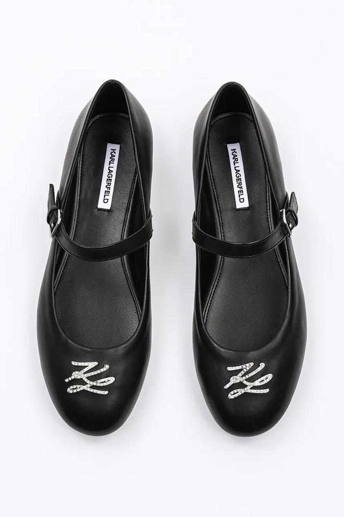 Karl Lagerfeld balerini de piele KARO KL40121S.000 negru