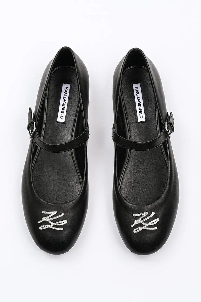Karl Lagerfeld balerini de piele KARO KL40121S.000 negru