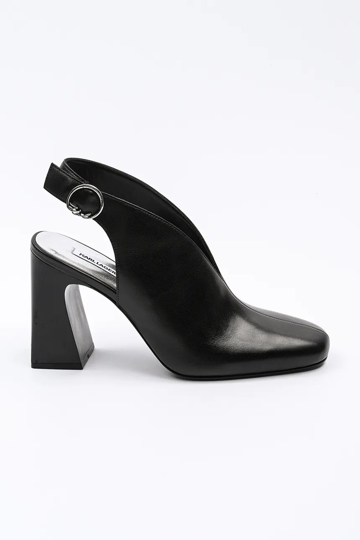 Karl Lagerfeld czółenka skórzane ASTRA NOVA słupek czarny KL33105.000