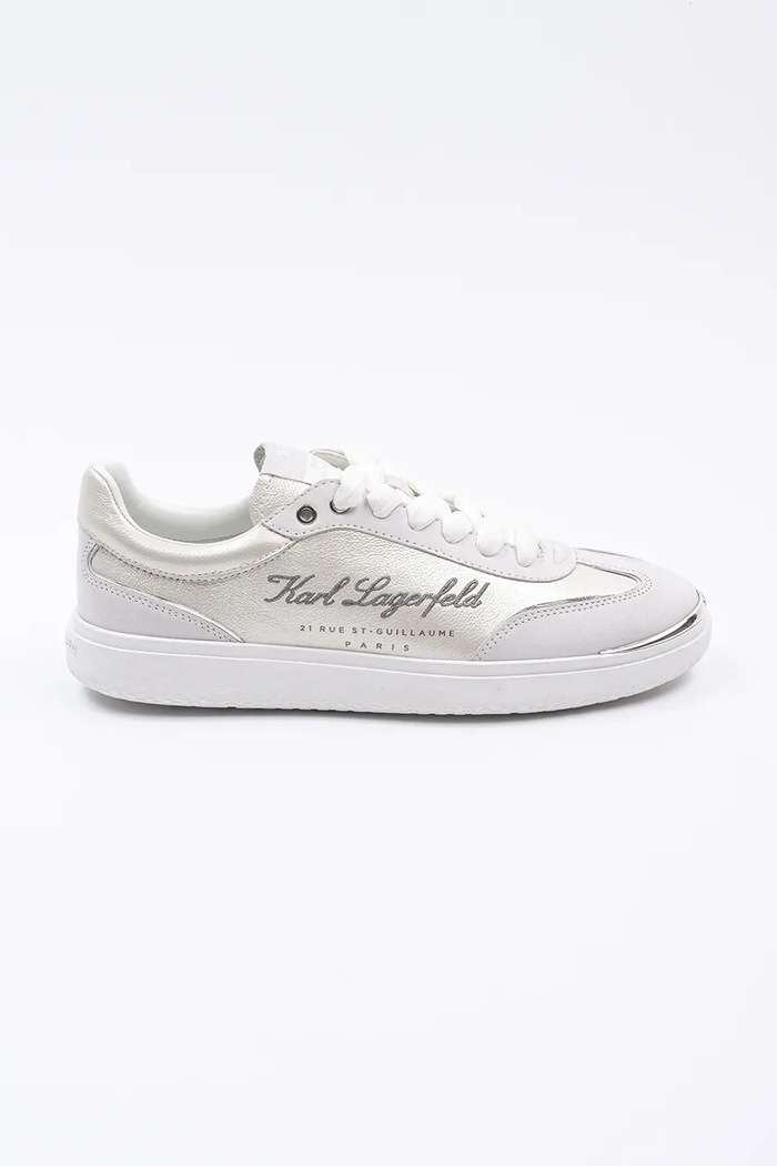 Karl Lagerfeld sneakers din piele ATLAS piele întoarsă alb KL63822.311