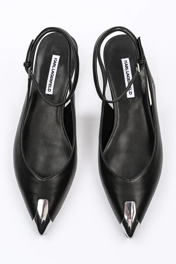 Karl Lagerfeld baleriny skórzane MILLIE KL40134.000 czarny