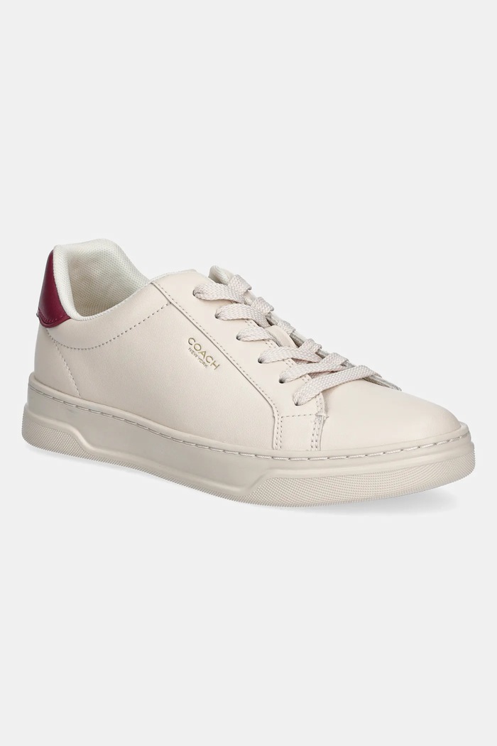 Coach sneakers din piele High Line plată bej CW971.WZZ