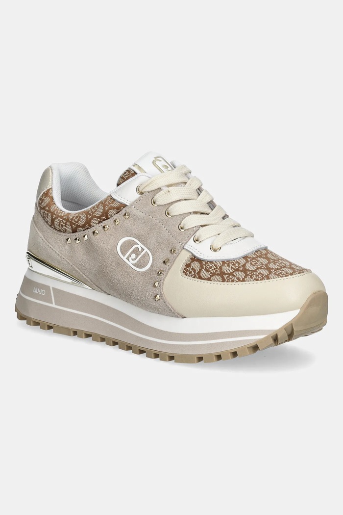Tenisky Liu Jo LIU JO MAXI WONDER 87 semišová kůže béžová BA5019PX604S3603