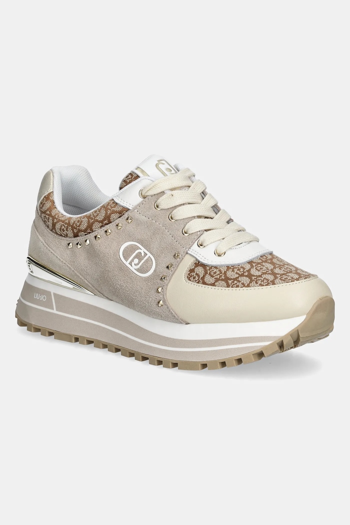 Tenisky Liu Jo LIU JO MAXI WONDER 87 semišová kůže béžová BA5019PX604S3603