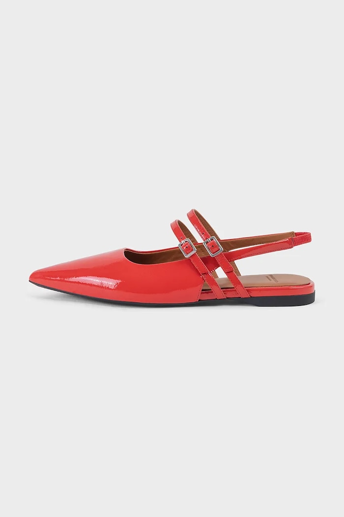 Δερμάτινες μπαλαρίνες Vagabond Shoemakers HERMINE ανοιχτή φτέρνα κόκκινο 5733.260.76