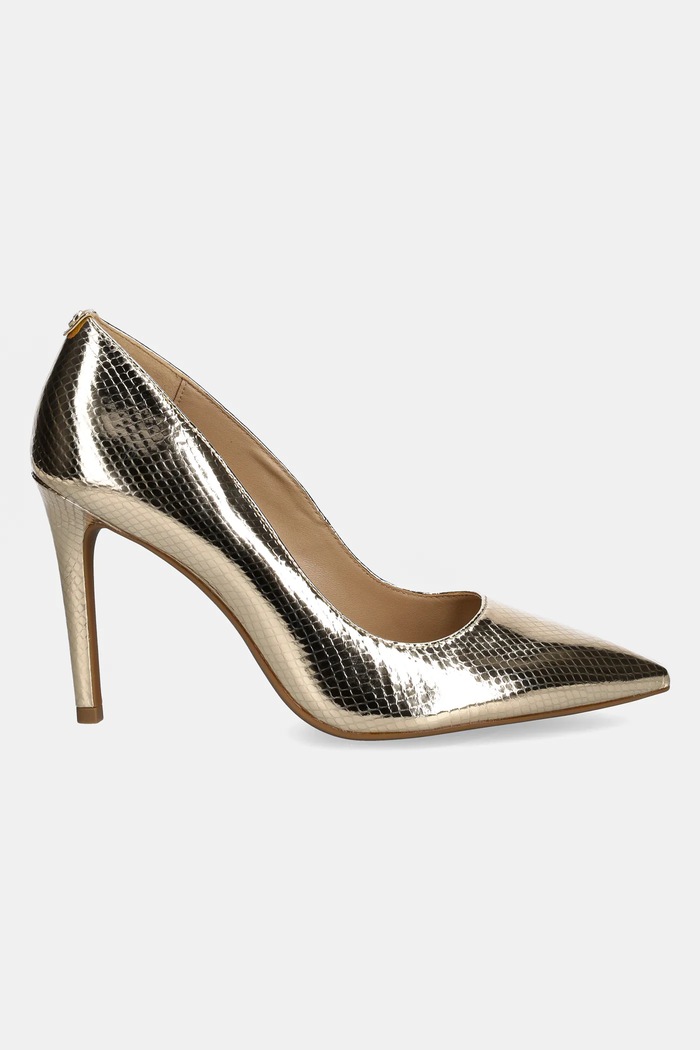 MICHAEL Michael Kors szpilki skórzane Alina 40R4HNHP1M.740 złoty SS26