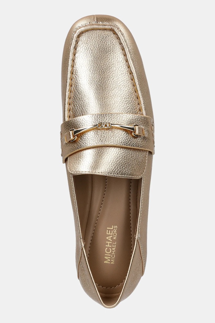 Kožené mokasíny MICHAEL Michael Kors Lena zlatá 40R5LEFP1M.740