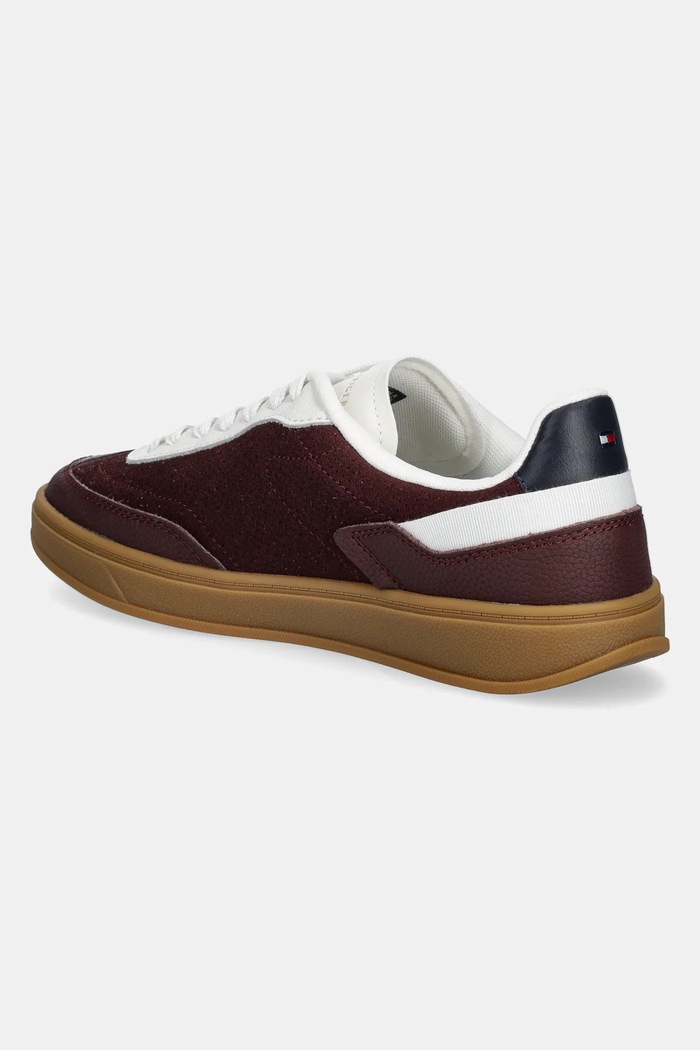 Boty Kožené sneakers boty Tommy Hilfiger TH HERITAGE SNEAKER PERF FW0FW08380 burgundské