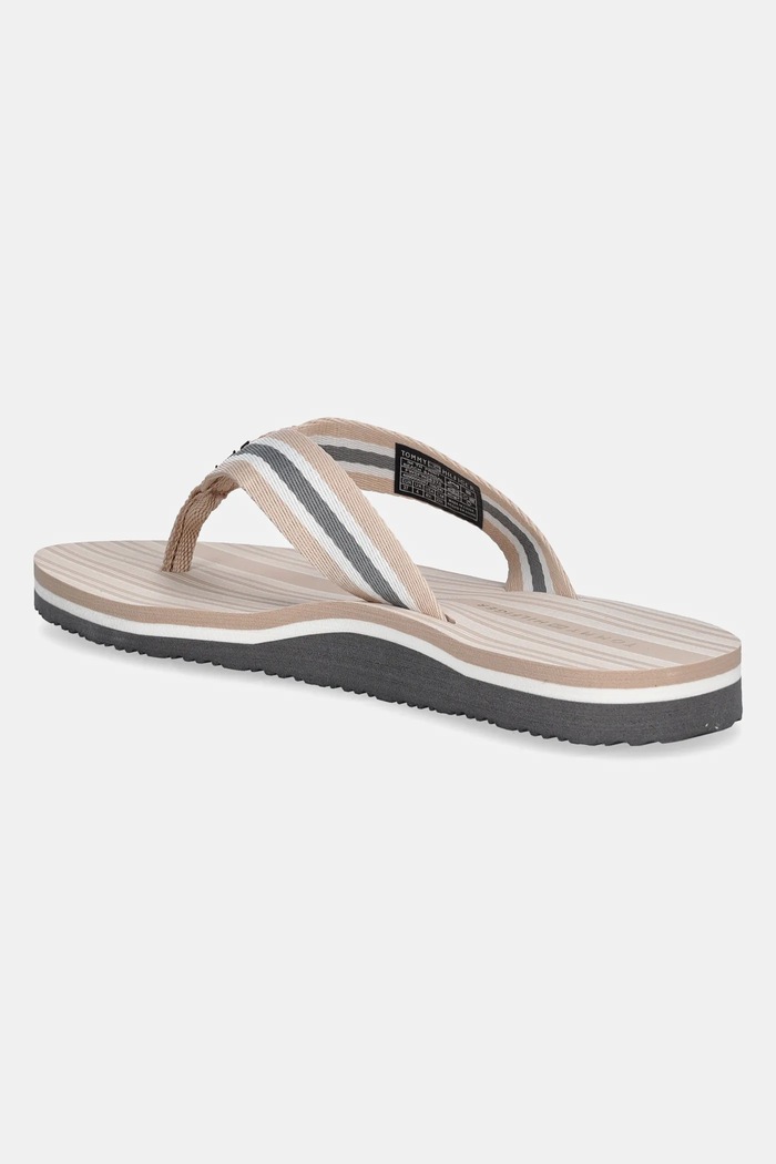 Obuwie Tommy Hilfiger japonki IM TH PRINT BEACH SANDAL FW0FW08370 beżowy