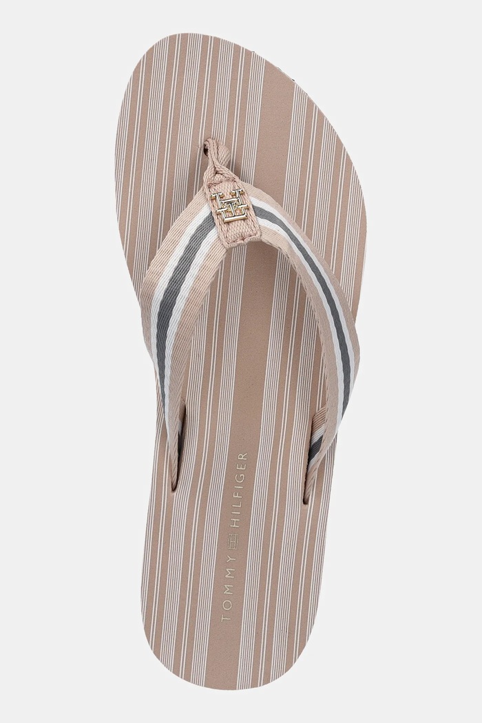 Tommy Hilfiger japonki IM TH PRINT BEACH SANDAL beżowy FW0FW08370