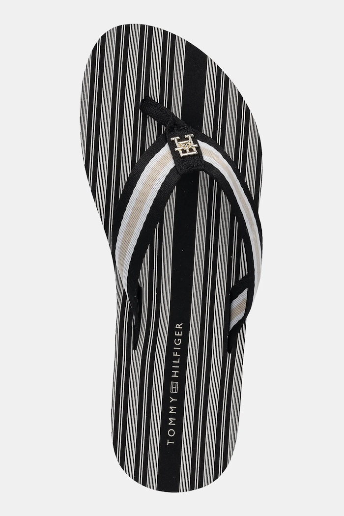Žabky Tommy Hilfiger IM TH PRINT BEACH SANDAL černá FW0FW08370