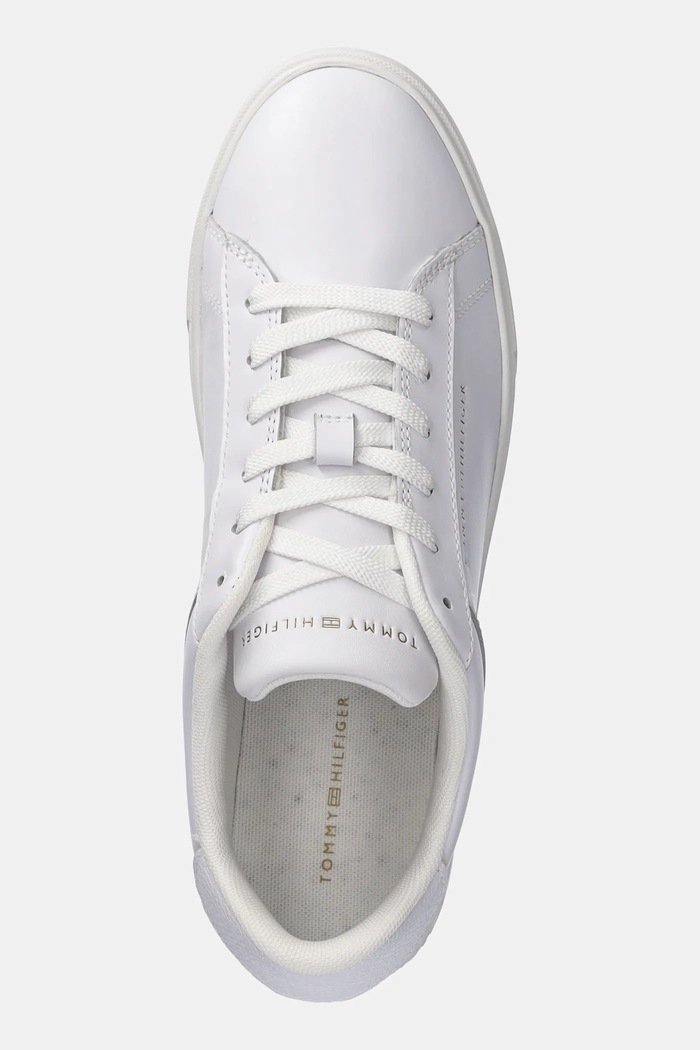 Кожени маратонки Tommy Hilfiger ESSENTIAL COURT SNEAKER бял FW0FW08320