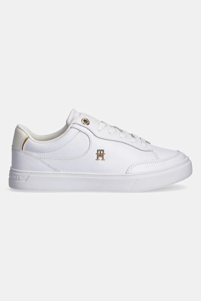 Tommy Hilfiger Sneakersy skórzane ESSENTIAL CHIC COURT SNEAKER FW0FW08322 biały SS25