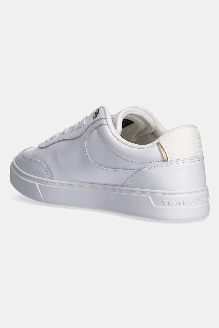 Obuwie Tommy Hilfiger Sneakersy skórzane ESSENTIAL CHIC COURT SNEAKER FW0FW08322 biały