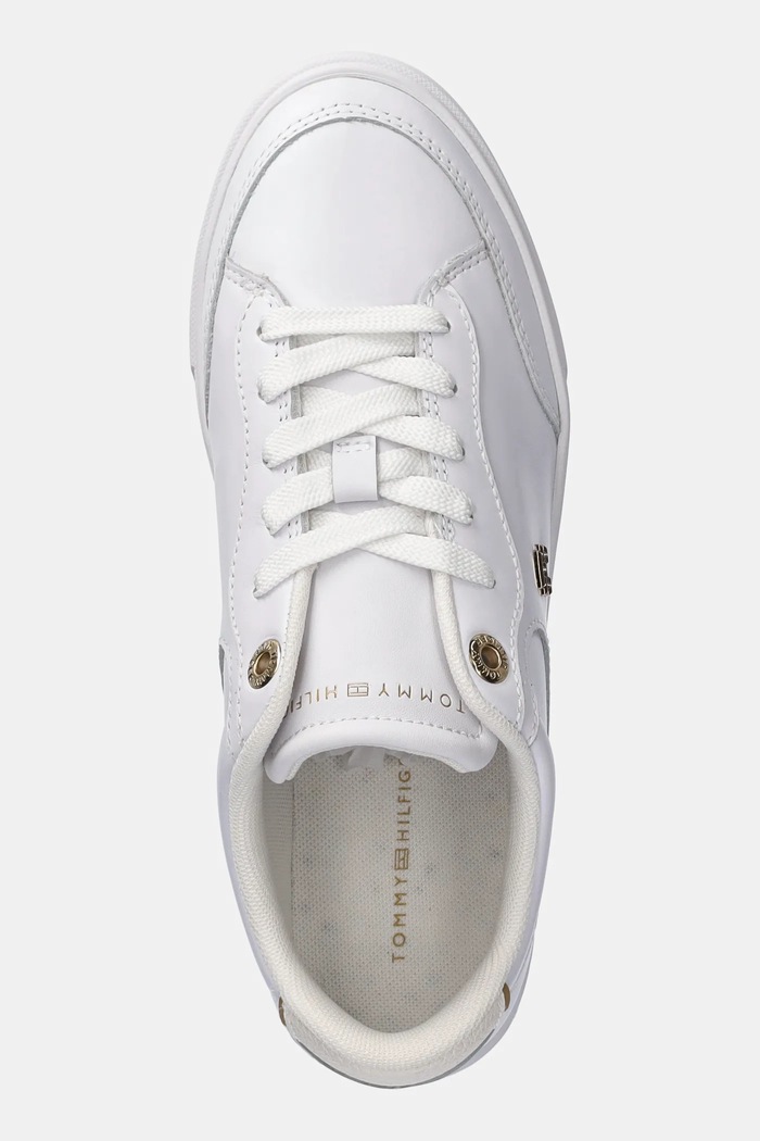 Sneakersy skórzane ESSENTIAL CHIC COURT SNEAKER Tommy Hilfiger FW0FW08322 biały