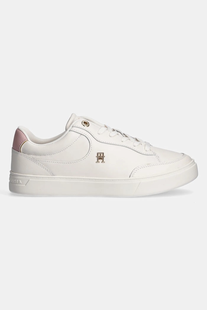 Kožené tenisky Tommy Hilfiger ESSENTIAL CHIC COURT SNEAKER FW0FW08322 béžová SS25