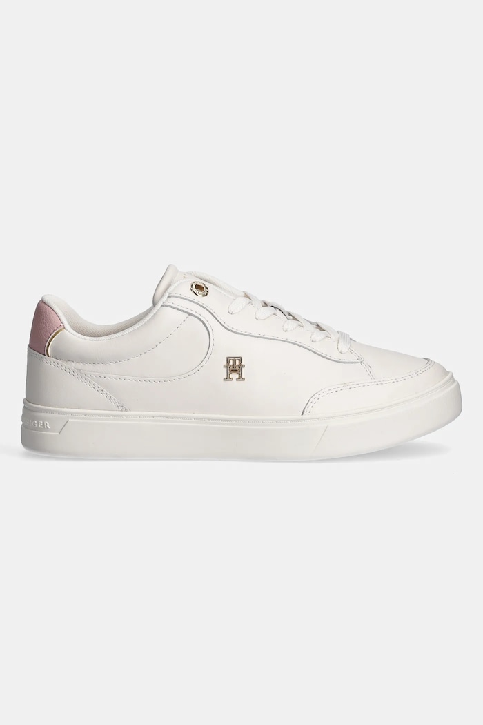 Kožené tenisky Tommy Hilfiger ESSENTIAL CHIC COURT SNEAKER FW0FW08322 béžová SS25