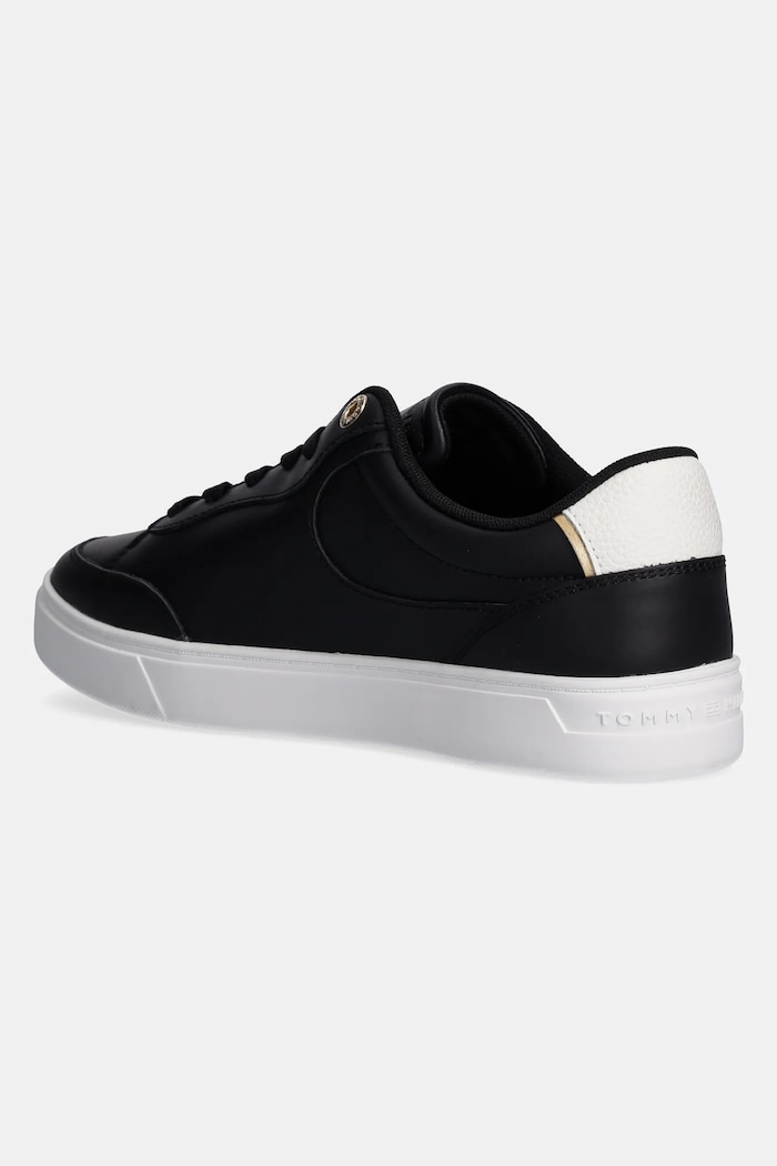 Boty Kožené sneakers boty Tommy Hilfiger ESSENTIAL CHIC COURT SNEAKER FW0FW08322 černá
