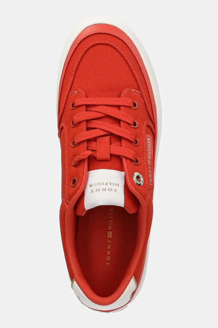 Πάνινα παπούτσια Tommy Hilfiger ESSENTIAL VULC TEXTILE SNEAKER πορτοκαλί FW0FW08323