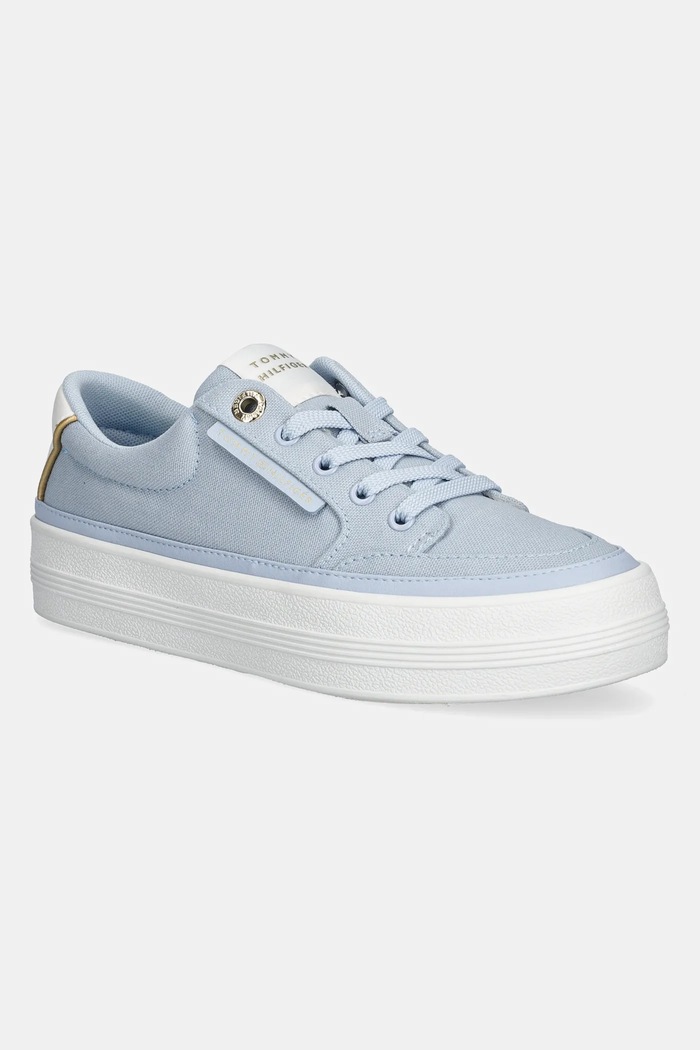 Tommy Hilfiger tenisówki ESSENTIAL VULC TEXTILE SNEAKER płaska niebieski FW0FW08323