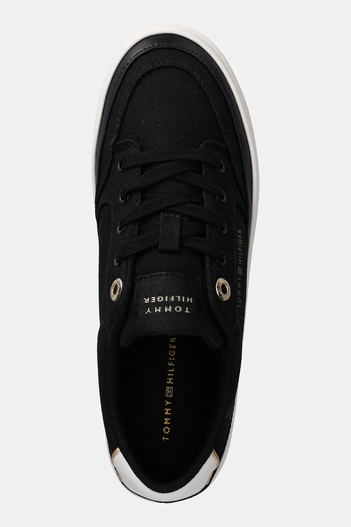 Tenisky Tommy Hilfiger ESSENTIAL VULC TEXTILE SNEAKER černá FW0FW08323