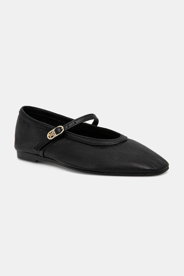 Δερμάτινες μπαλαρίνες Tommy Hilfiger BALLERINA MARYJANE SOFT LEATHER μαύρο FW0FW08354