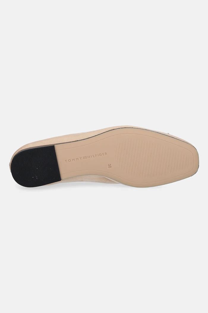 Kožené baleríny Tommy Hilfiger BALLERINA SOFT LEATHER FW0FW08355 béžová