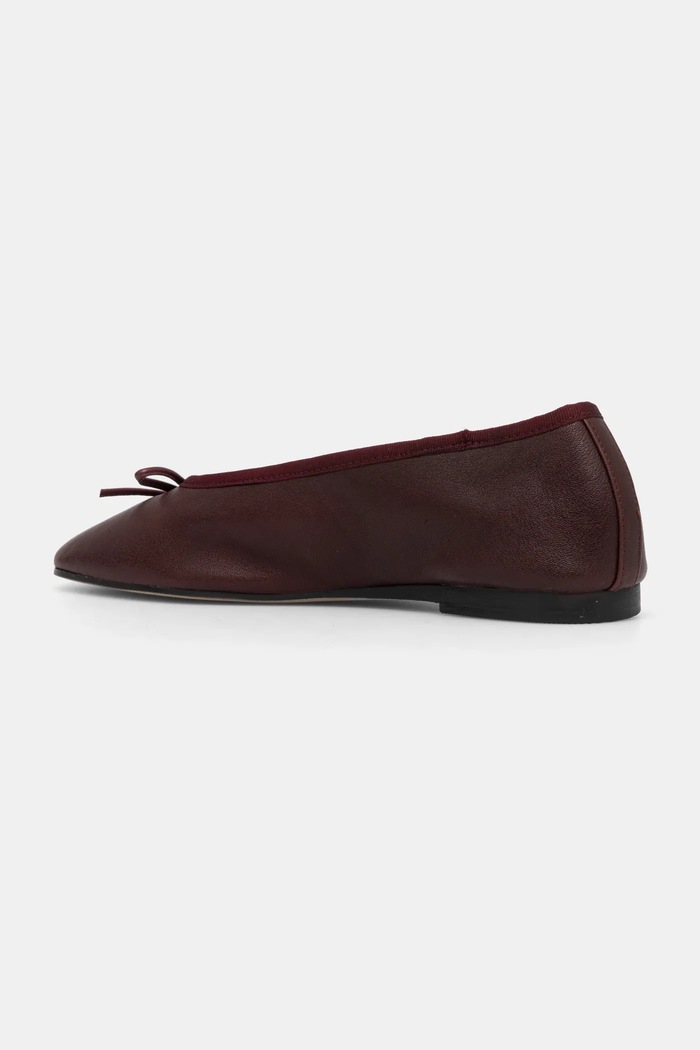 Boty Kožené baleríny Tommy Hilfiger BALLERINA SOFT LEATHER FW0FW08355 burgundské