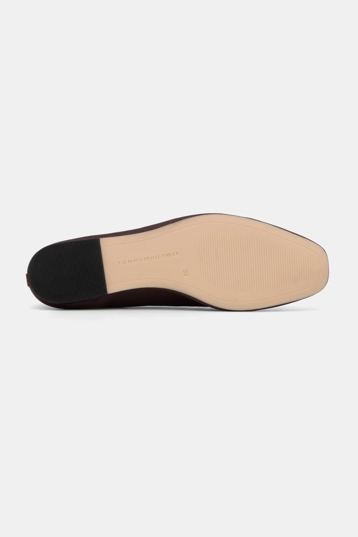 Kožené baleríny Tommy Hilfiger BALLERINA SOFT LEATHER FW0FW08355 burgundské