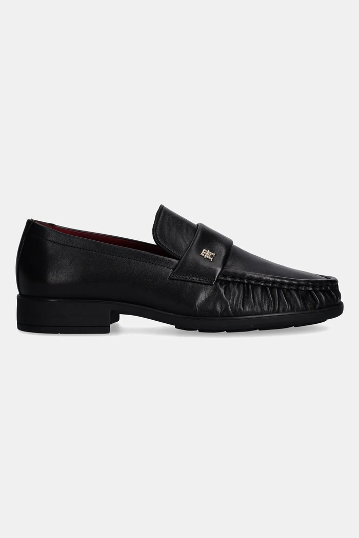 Tommy Hilfiger mokasyny skórzane LOAFER SOFT NAPPA PLEATED TOE FW0FW08362 czarny SS25