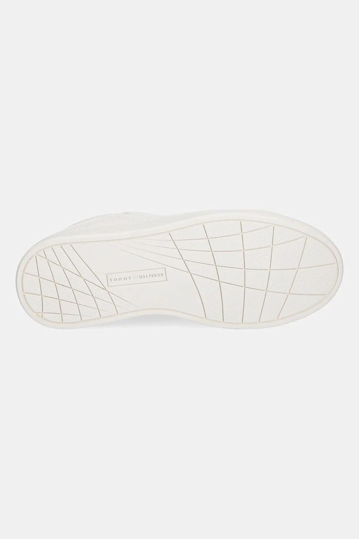 Kožené sneakers boty Tommy Hilfiger WOMENS ICON COURT SNEAKER FLAG FW0FW08327 béžová