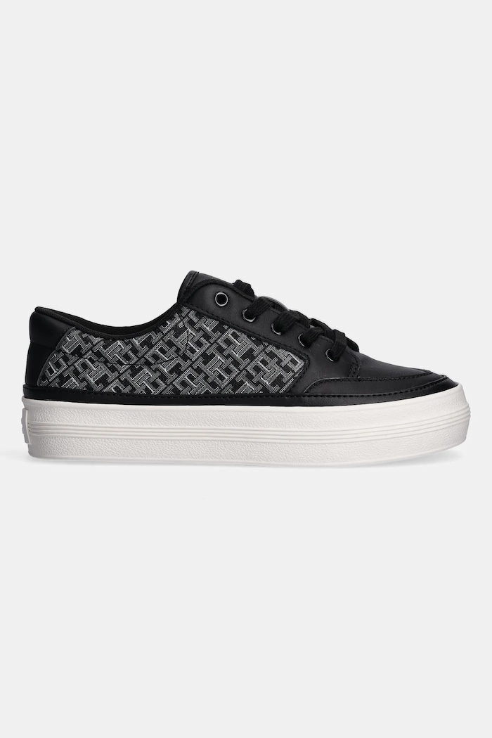 Δερμάτινα sneakers Tommy Hilfiger VULC LEATHER SNEAKER MONOGRAM FW0FW08331 μαύρο SS25