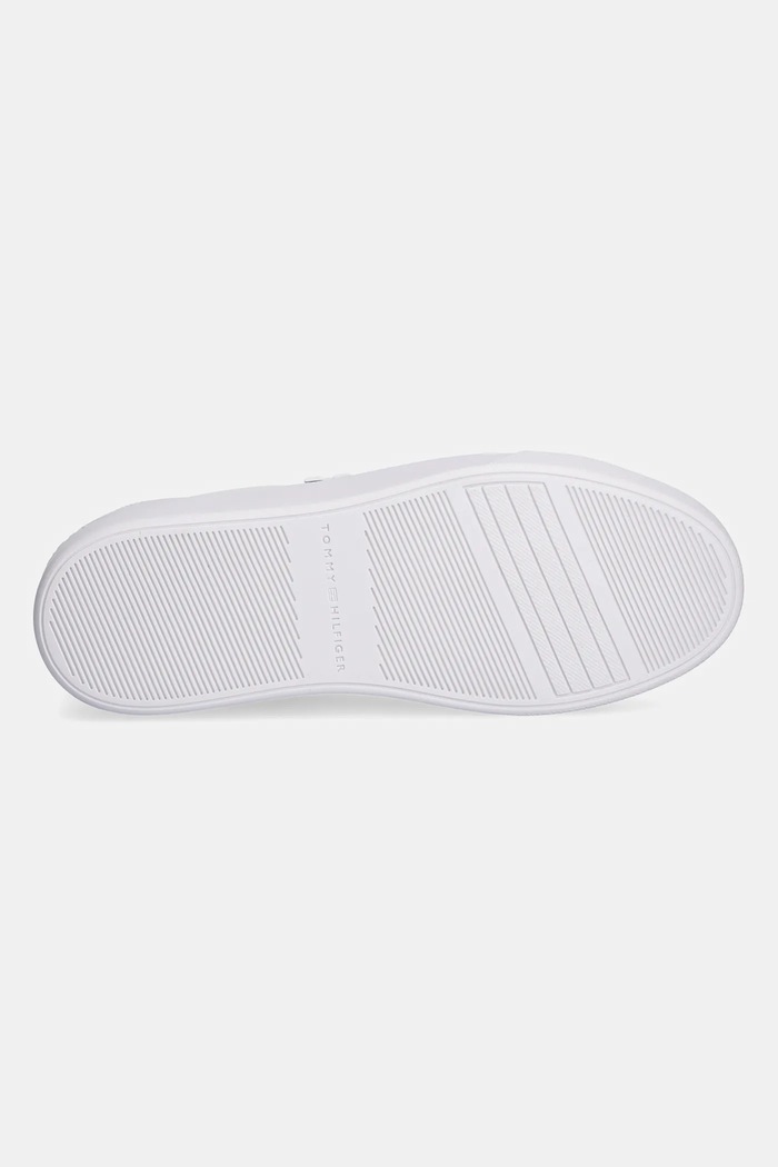 Kožené sneakers boty Tommy Hilfiger TH PLATFORM COURT SNEAKER FW0FW08614 bílá