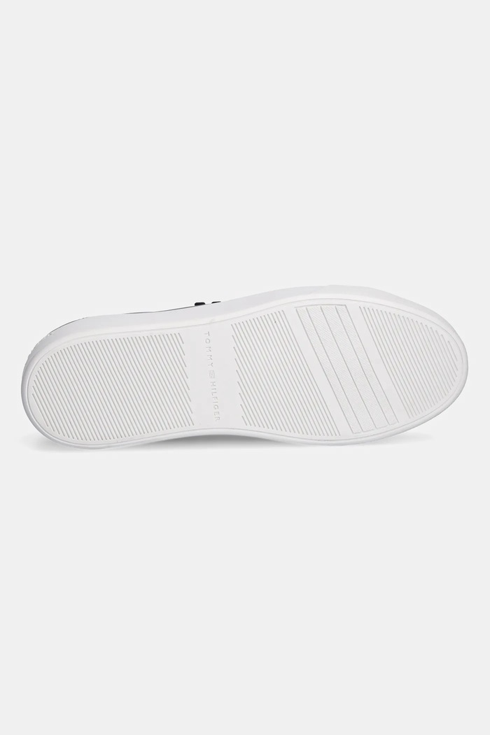 Kožne tenisice Tommy Hilfiger TH PLATFORM COURT SNEAKER FW0FW08614 crna