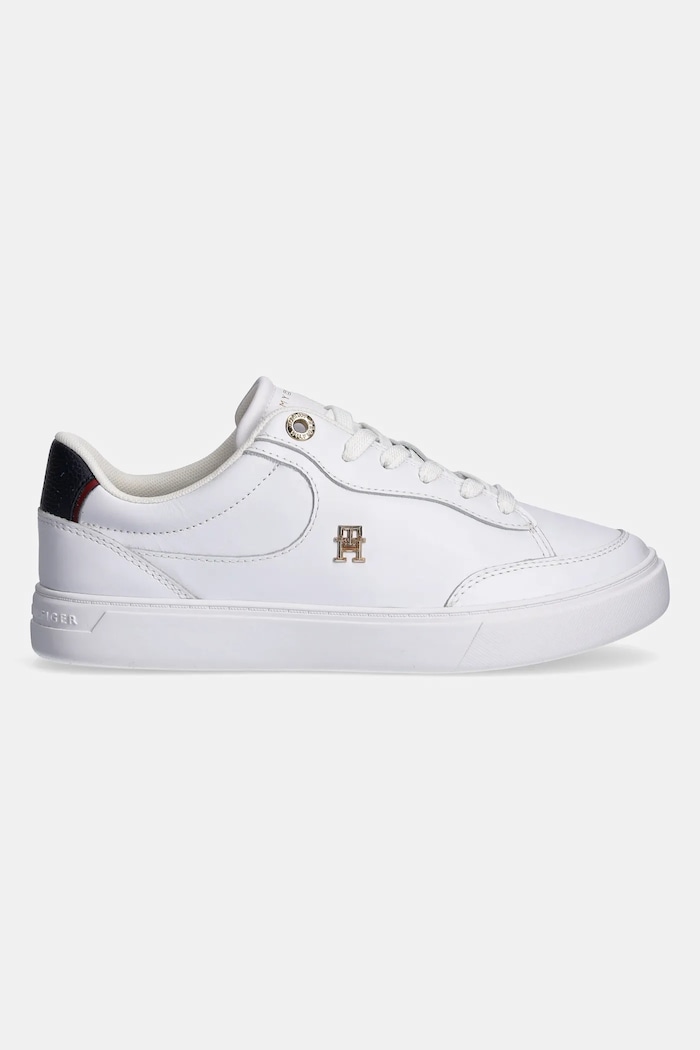 Δερμάτινα sneakers Tommy Hilfiger ESSENTIAL CHIC COURT SNEAKER RWB FW0FW08579 λευκό SS25