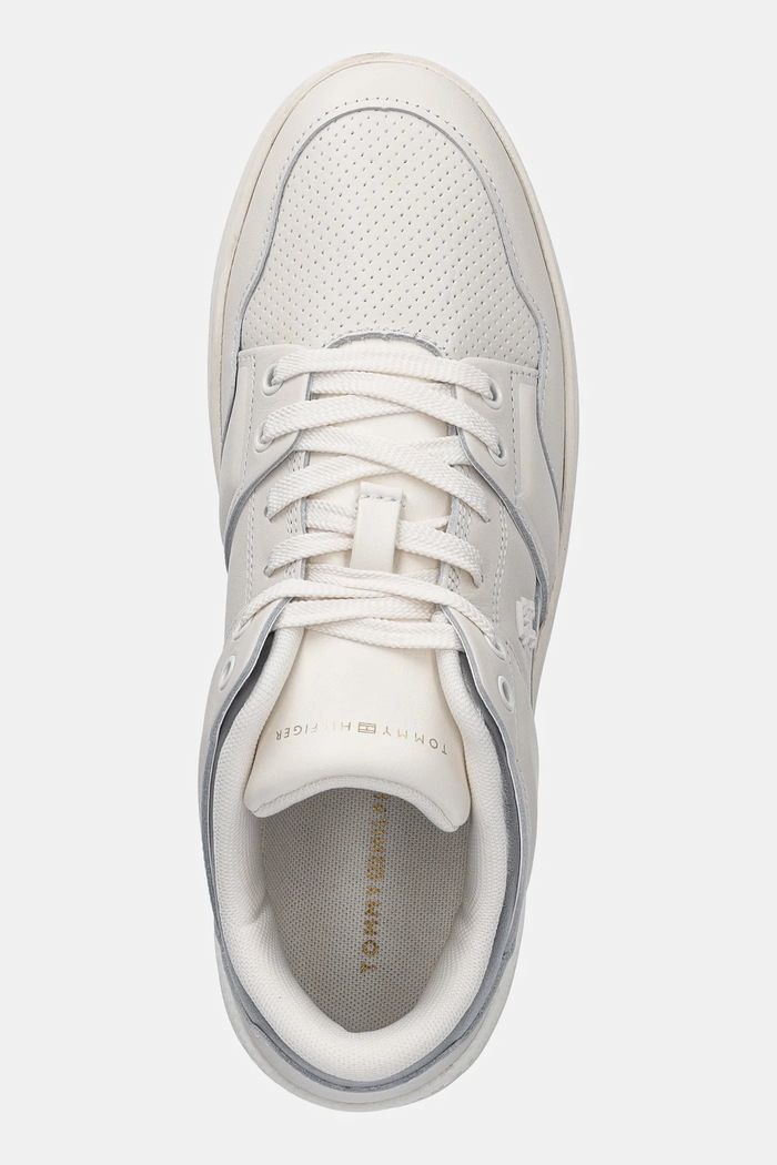 Кожени маратонки Tommy Hilfiger FEMININE BASKET SNEAKER бежов FW0FW08326