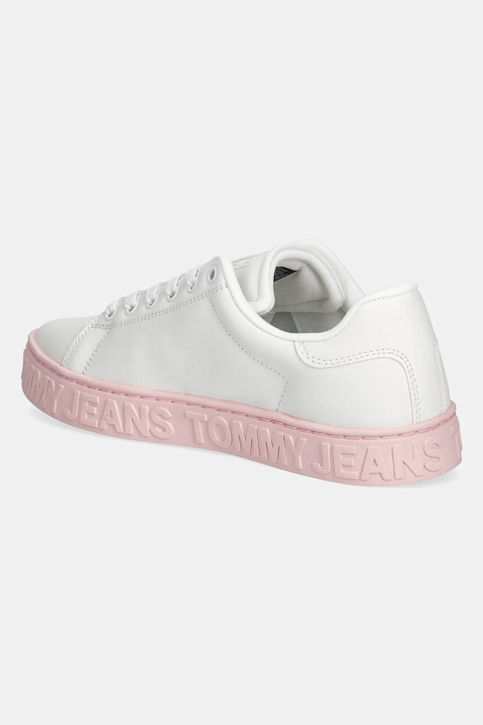 Παπούτσια Tommy Jeans Δερμάτινα sneakers Tommy Jeans TJW LOGO SNEAKER ESS EN0EN02703 λευκό