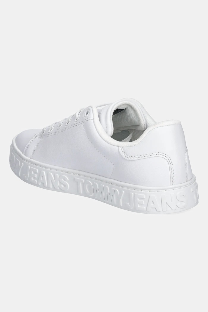 Boty Kožené sneakers boty Tommy Jeans TJW LOGO SNEAKER ESS EN0EN02703 bílá