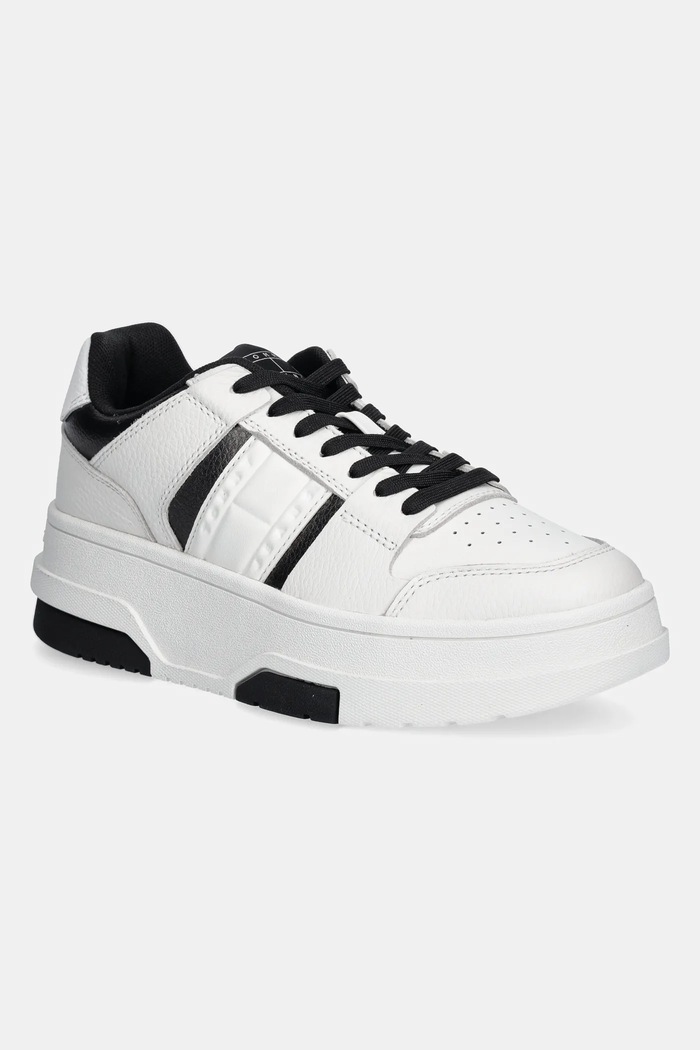 Sneakers Tommy Jeans THE BROOKLYN FLATFORM απομίμηση λείου δέρματος μαύρο EN0EN02702